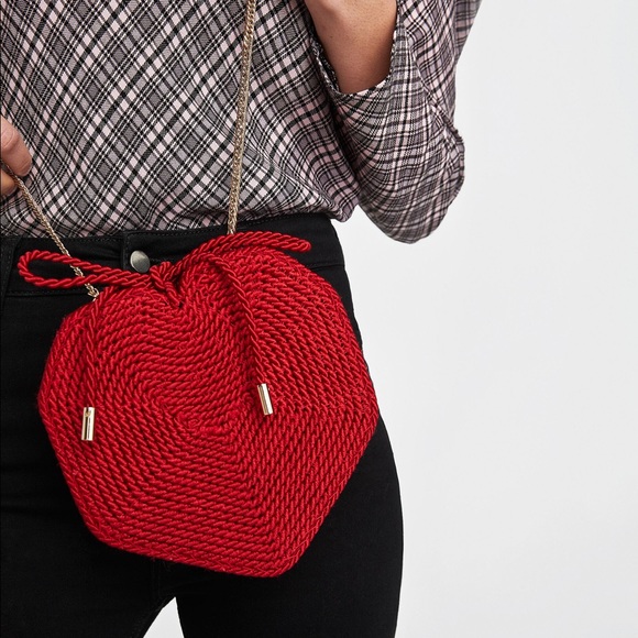Zara Handbags - NWOT ZARA Heart Braided Crossbody